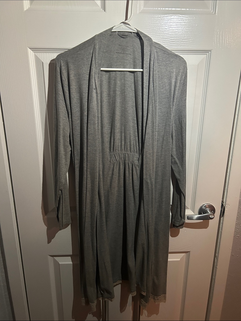 Motherhood Maternity Gray Open-Front Maternity Robe